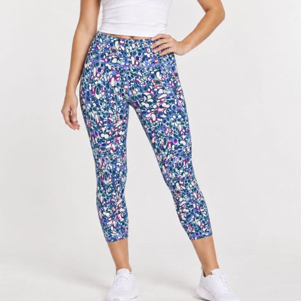 Sweaty Betty Power 7/8 Leggings US 6 Athleisure Running Gym Geometric Abstract